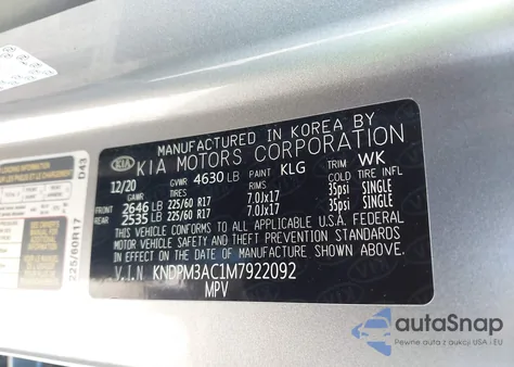 2021 Kia Sportage Lx from USA, damaged, VIN KNDPM3AC1M7922092